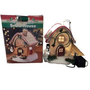 HOLIDAY STYLE 10" Fiber Otic Snow House continues color changes In Original Box